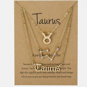 Taurus Zodiac Symbol Gold Necklace